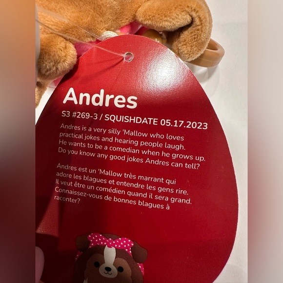 Nwt 🐶 3" Andres Clip dog Squishmallow - Picture 5 of 5